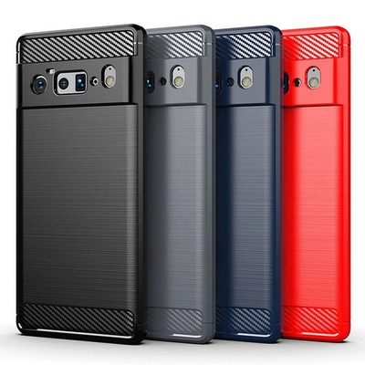 Matte stoßfeste TPU-Gel-Hülle Cover Kohlefaser-Effekt für alle Pixel 6 Serien