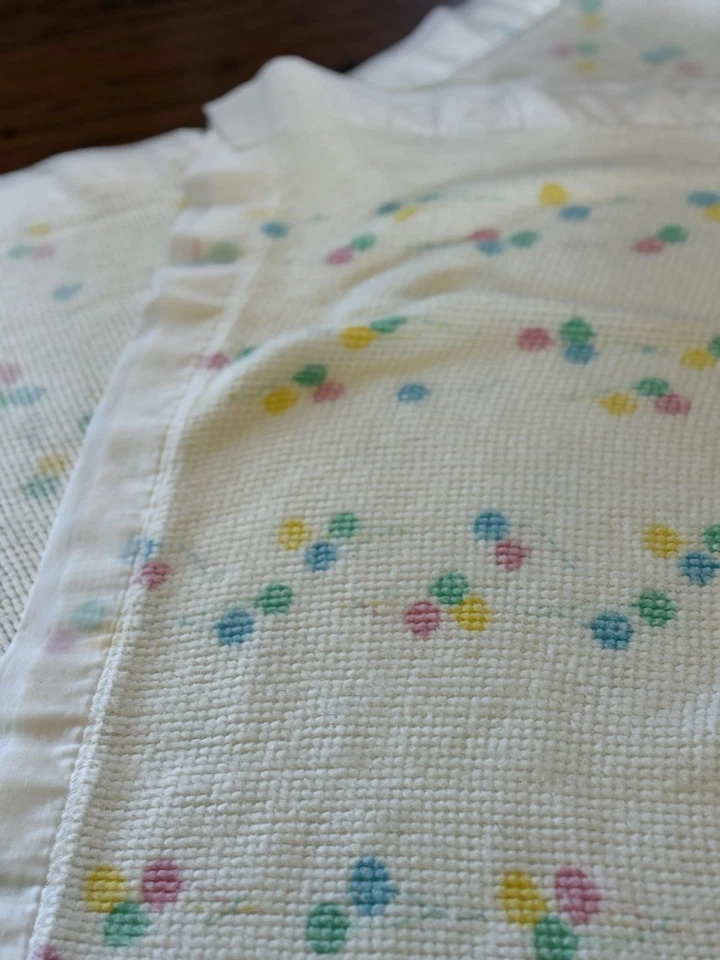 Винтажное вафельное одеяло Baby Morgan с атласной отделкой по краям термический акрил 38 x 46 - Изображение 4 из 4