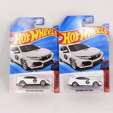 Hot Wheels 2018 Honda Civic Type R Nightburnerz 3/10 White 11/250 Set of 2