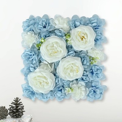 Künstliches Wandpaneel Rose Pfingstrose Hortensie 40x40cm für Event und Studio