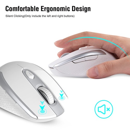 Wireless Mouse 2.4G Silent Cordless Mouse for Laptop Mouse with 6 Buttons and... - Picture 3 of 7