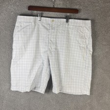 Ben Hogan Shorts Mens 42 White Check Performance Golf Moisture Wicking UPF 15