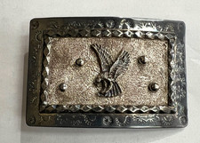 WESTERN STYLE BALD EAGLE STERLING SLVER BELT BUCKLE