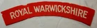 WW2 ERA ROYAL WARWICKSHRIE REGIMENT SHOULDER TITLE PATCH MILITARY CLOTH BADGE