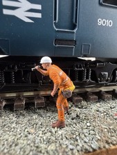 OO Gauge Railway engineer Worker with torch 1:76 Model Railway Track Worker
