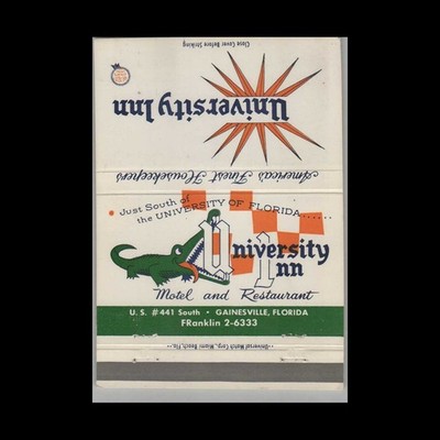 Matchbook Cover University Inn Motel & Restaurant Gainesville FL