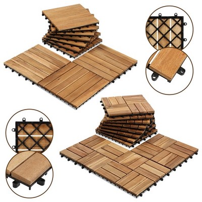 Holzfliesen Klickfliesen Steckfliesen Terrassenfliesen Bodenplatten Garten 1-10㎡