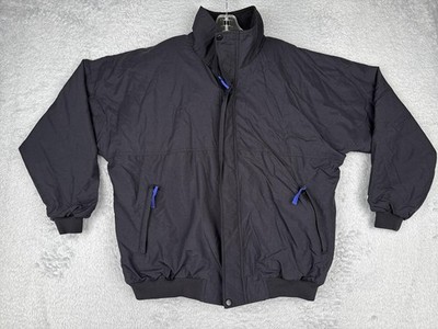Helly Hansen Jacket Men Large Black Fleece Lined Bomber Outdoor Hiking Warm Poly