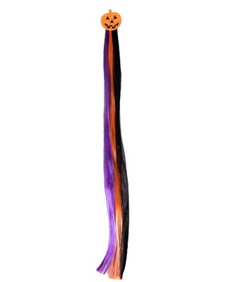 QHP Hair-Extension Halloween für Schweif oder Mähne Kürbis Fledermaus