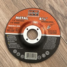 4 1/2 x 1/8 x 7/8 Grinding Wheel for Metal KT Industries Angle Grinder