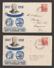 AUSTRALIA 1949 PAIR OF LORD FORREST FDC ADDRESSED