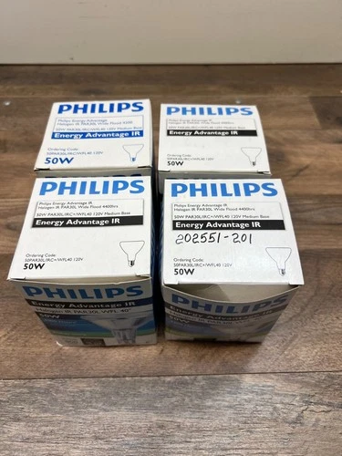 Lot of 4 Philips Energy Advantage IR PAR30L WFL 40° 50W Floodlight Bulbs