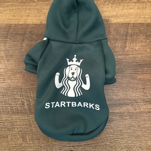 Dog Shirt Green “Startbarks” Starbucks Small Dog
