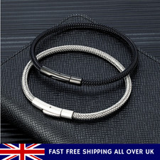 Mens 6mm Steel Wire Waterproof Rope Bracelet UK