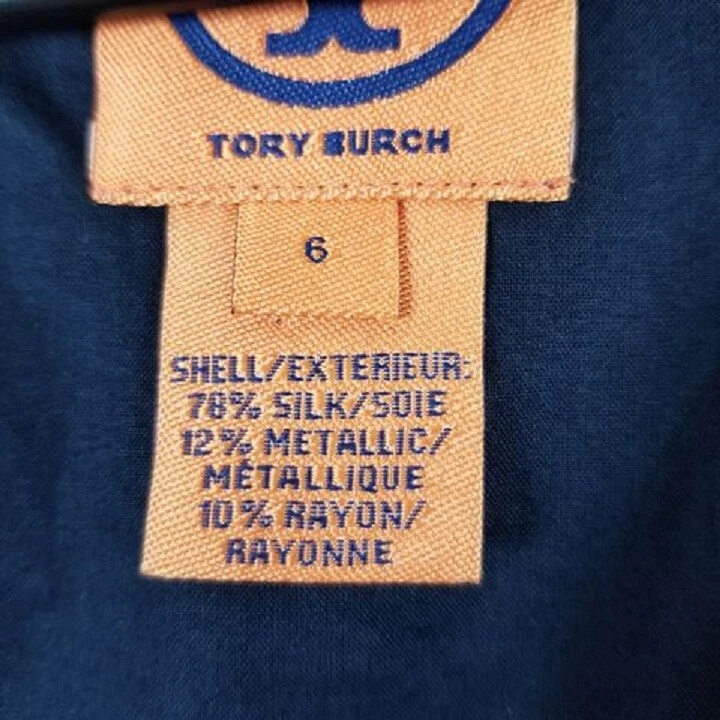 Abito donna Tory Burch verde nero floreale senza maniche misto seta aderente e svasato 6