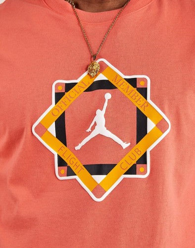 MENS JORDAN FLIGHT CLUB TEE Coral DX9565-814 Sz S - Picture 3 of 3