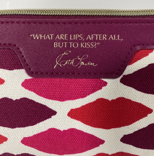 Estee Lauder NEW!!! Cosmetic Accessory Bag Lips Kiss Gold - Picture 3 of 4