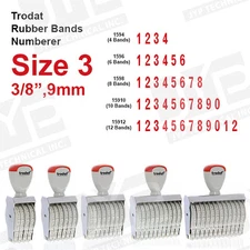 Trodat Rubber Band Numberer Size 3, 3/8", 9mm 4/6/8/10/12 bands 