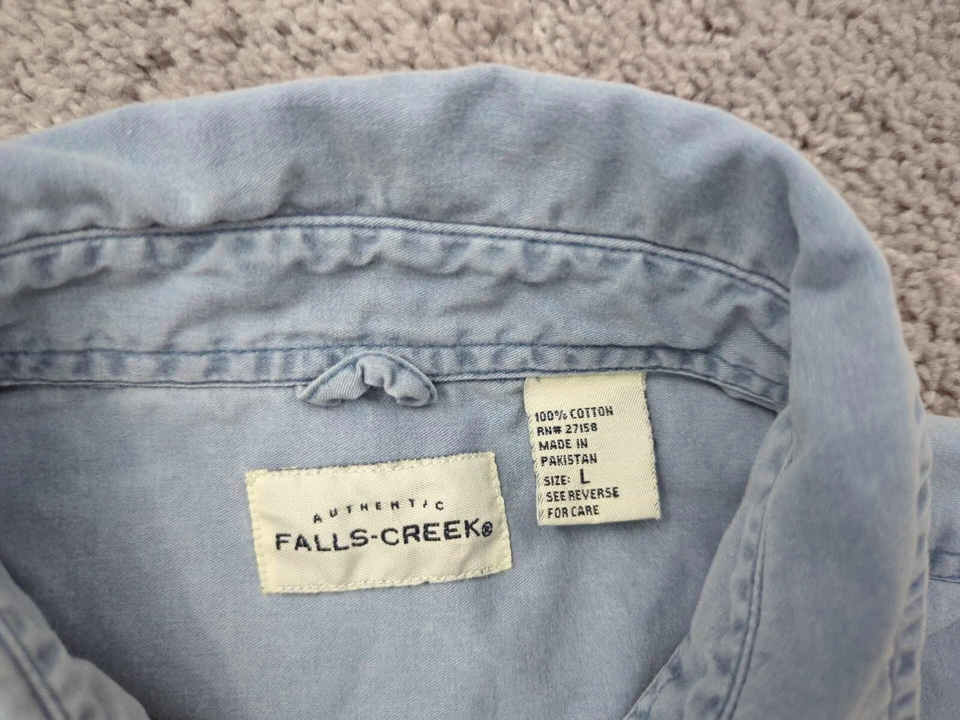 Camisa Falls Creek Abotonada Para Hombre Grande Suave Denim 100% Algodón Preppy Informal Foto 2 de 4