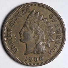 1908 Indian Head Cent Penny VF / XF SHARP LIBERTY