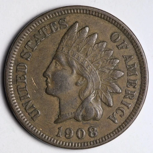 1908 Indian Head Cent Penny VF / XF SHARP LIBERTY