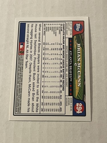 Chipper Jones +9~2008 Topps Braves Cards~Mint Condition~free Shipping - Afbeelding 10 van 20