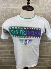 Vintage San Francisco CA T Shirt Puff Print USA Made Heather Grey Rare Size M