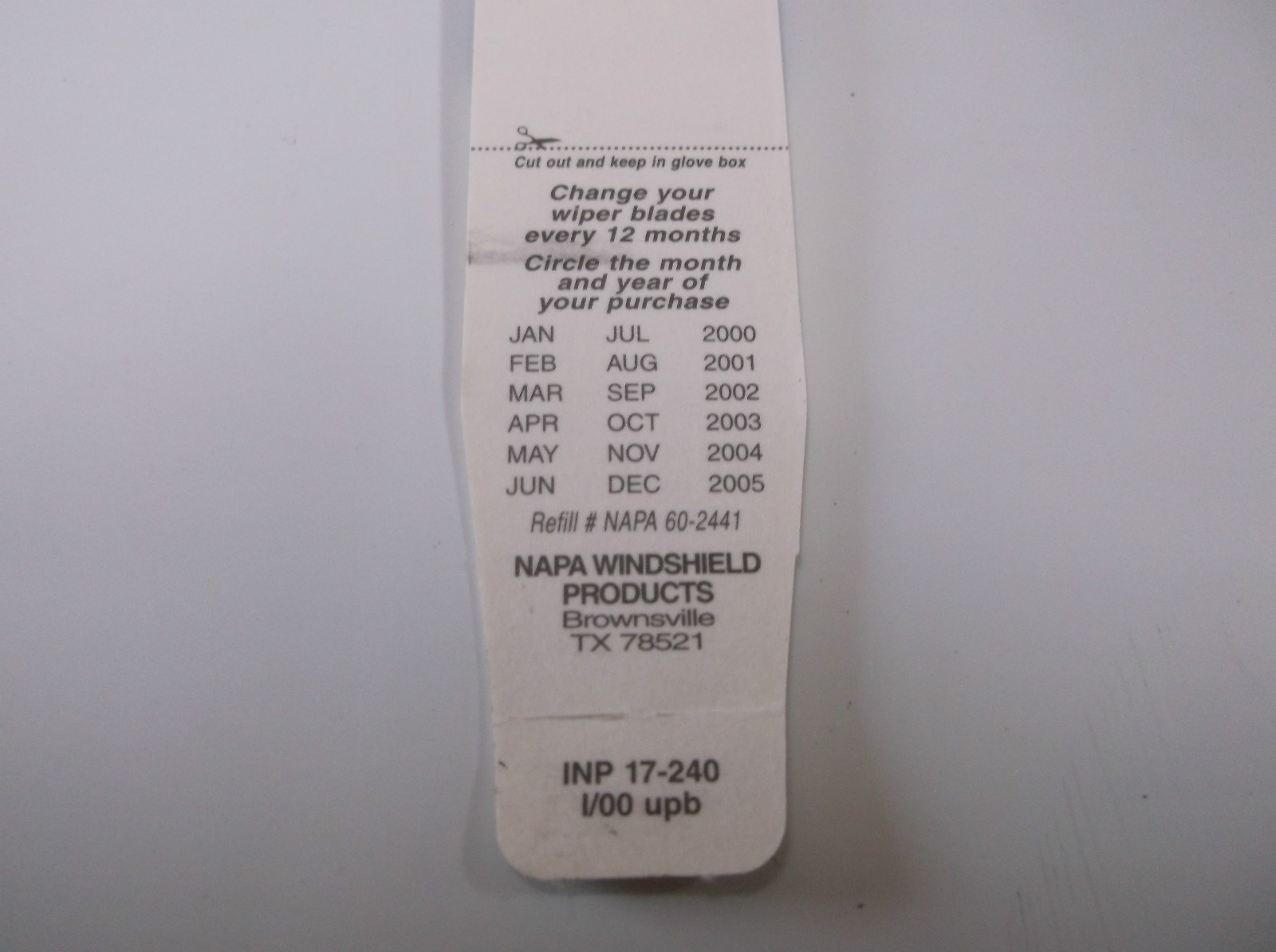 NAPA 602441 Windshield Wiper Blade Refill Teflon Left/Front TRICO 17