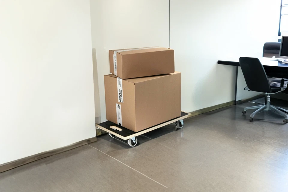 Möbelroller Rollbrett Transportroller TPR Rollen Siebdruckplatte 200 kg  2Stück - Bild 3 von 4