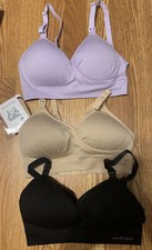 Hofish Womens Maternity Full Coverage Padded Pack Of 3 Nursing Bras Size Sm