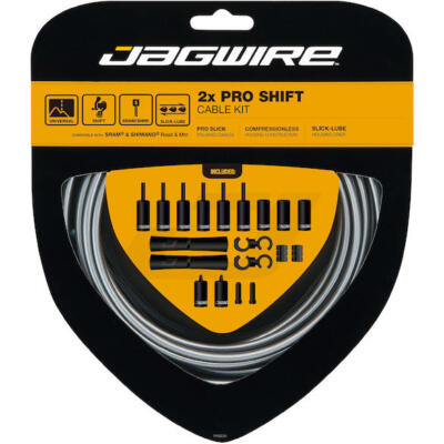 Jagwire E-Bike Fahrrad MTB Schaltzugset 2,3m Road & Mountain 2x Pro Shift Grau