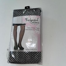 Girls Black Fishnet Pantyhose Halloween Costume Accessory Size XL NEW