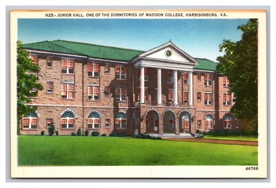 #ad #ad Harrisonburg VA Virginia Madison College Junior Hall Dormitory Linen Postcard $4.99
