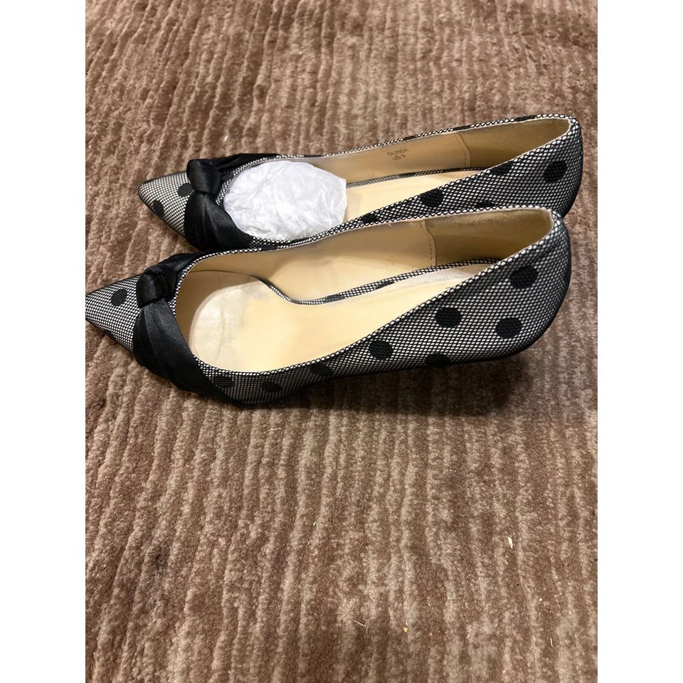 Elegantes Tacones Madison Olinda Puntera Punta Lunares con Detalle de Arco - Negros Talla 9 Foto 2 de 3
