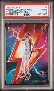 2023-24 Panini Select #5 Victor Wembanyama Rookie RC Thunder Lane RED PSA 9 MINT