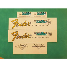 2Pcs FENDER STRATOCASTER CS Guitar Waterslide Transfer Headstock Decals Stickers