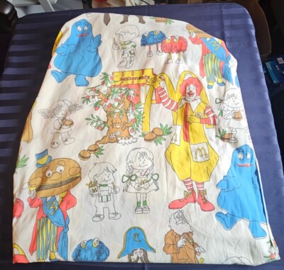 Vintage McDonalds Bed Sheet Set Fitted Flat And 1 Pillowcase * See