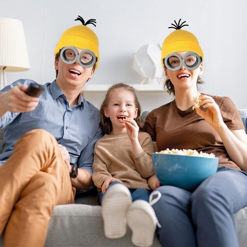 Minions Cosplay Costume Adults Kids Fancy Dress Beanie Glove Glasses Halloween - Picture 6 of 9