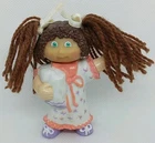 Cabbage Patch Kids Yarn Brown Hair PVC Mini Figure CPK Vintage 1985 Toy
