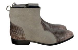 Dingo Mens 9.5 D  Dunn Casual Boots Grey Ankle Leather Gator Western Casual Amazon.com | Dingo Mens Hombre Square Toe Pull On Casual  main image 4