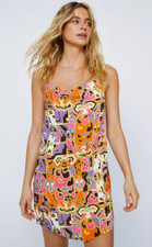 Nasty Gal Aztec Cowl Neck Slip Mini Dress Size 8