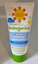 BABYGANICS Mineral-Based SPF 50 Baby Sunscreen 6oz Expiration Date 04/2025