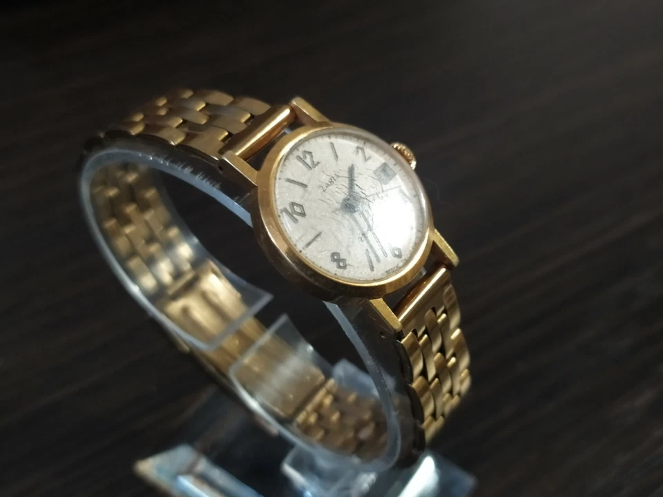 Watch Women's Slava AU Gold-gilt Vintage 22 stones USSR Soviet serviced! - Image 2 of 4