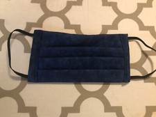 Handmade Face Mask Blue with black elastic 