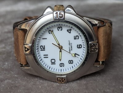Advance PUR54812W Men's 42mm Two Tone Quartz Watch Night Light Good Condition!