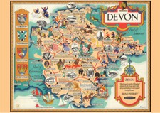 VINTAGE POSTER Old Devon Map Plymouth Railway Wall Train Rail Ad ART PRINT A4 A3