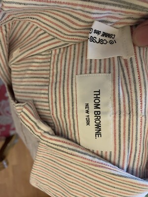 Thom Browne University Stripe Oxford - size 1 - Grey / Red  display picture 1