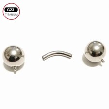 IMPLANT GRADE G23 TITANIUM with INTERNAL THREAD 2 Big 8mm Balls VCH barbells.