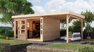 Gartenhaus Holz 19mm Gerätehaus Geräteschuppen Lahar 6 Karibu 302x306 cm