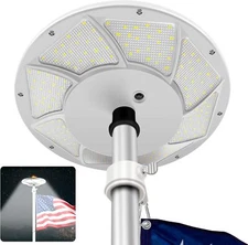 BRIGHTEST Solar Flag Pole Light 176 LED Flagpole 880 Lumens Luz De Asta Bandera